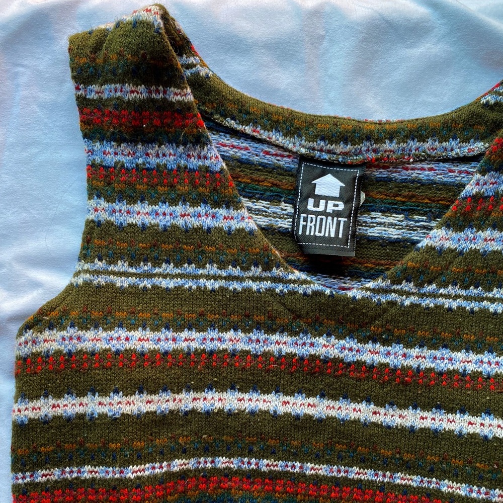 Patterned Green Sweater Vest (Size: XS)